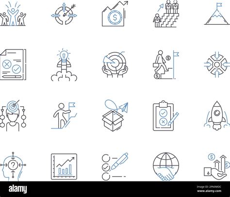 Collaborative Management Outline Icons Collection Cooperation