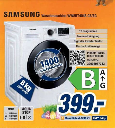 Samsung Waschmaschine Ww91t4048ce Eg Angebot Bei Expert