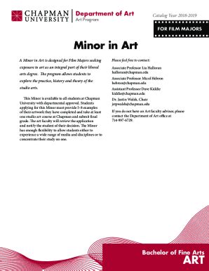 Fillable Online Minors And Certificate Programs Art Department