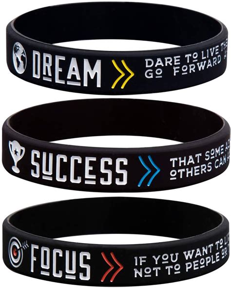 11thgear Motivational Positive Quote Silicone Wristbands Bracelets