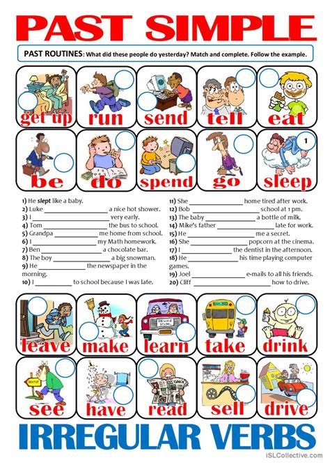 PAST SIMPLE irregular verbs past Français FLE fiches pedagogiques