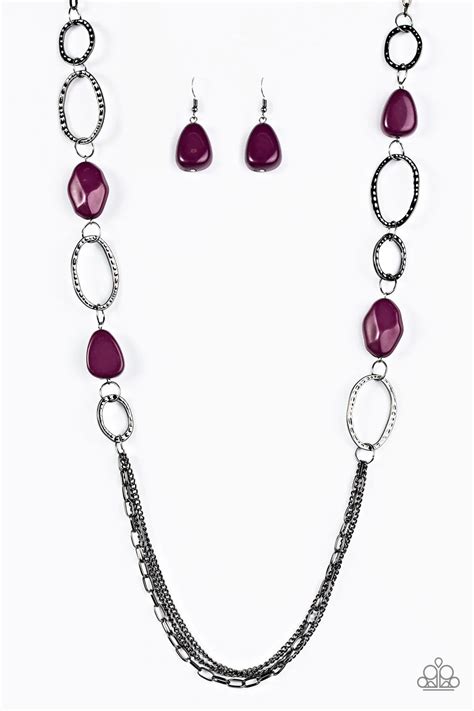 Paparazzi Necklace Industry Shine Purple Paparazzi Jewelry