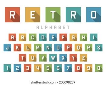 Retro Alphabet Font Type Letters Numbers Stock Vector Royalty Free