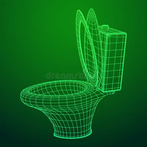 Wireframe De La Taza Del Inodoro Ilustraci N Del Vector Ilustraci N