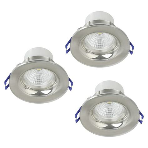 Eglo LED Einbauleuchten Set Rund SALABATE 18 W Nickel Matt