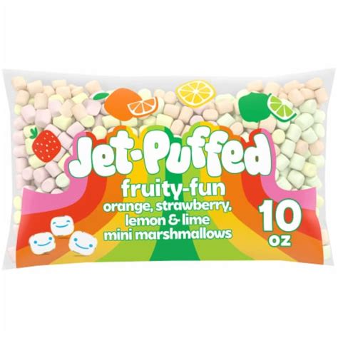 Jet-Puffed Fruity-Fun Orange Strawberry Lemon & Lime Mini Marshmallows, 10 oz - Kroger