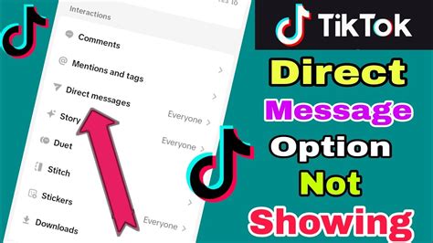 Tiktok Direct Message Option Not Showing Tiktok Inbox Settings 2023