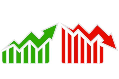 Gráfico Que Sube Y Baja Con Flechas Verdes Y Rojas Foto Premium