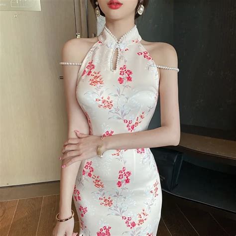 Qipao Robe De Soir E L Gante Pour Femmes Sexy Moulante Style