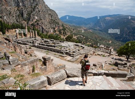 The Temple of Apollo, Delphi Greece Stock Photo - Alamy