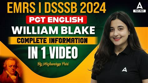 Emrs Dsssb Pgt English Literature Classes William Blake By