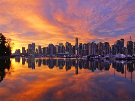 Sunrise At Coal Harbour Sunrise Photography Vancouver Skyline