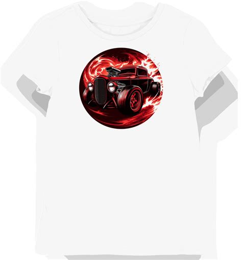 Koszulka damska biała z motywem czerwonego hot roda S KozakNadruki Moda Sklep EMPIK