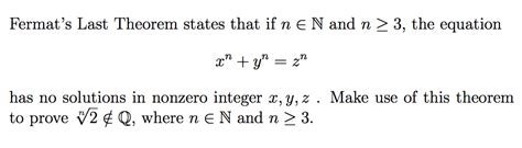 Solved Fermats Last Theorem States That If N N And N