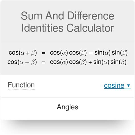 Sum And Difference Formulas Trig Explained