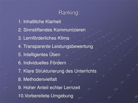 PPT Schülerbefragung zu den Zehn Merkmale guten Unterrichts nach