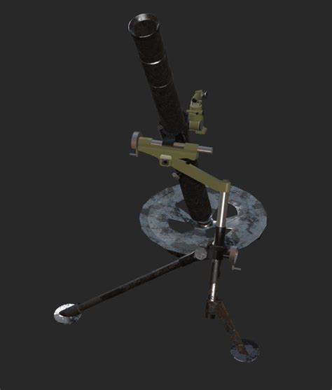 D Model L A Mortar Mm Vr Ar Low Poly Cgtrader