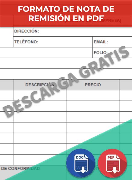 Nota de remisión Ejemplos Formatos Excel Word2025