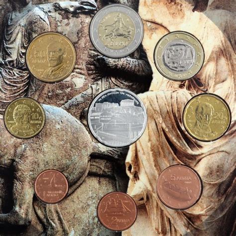 Blister Hellenic Euro Coin Set Silver Coin 2008 BU Acropolis Museum