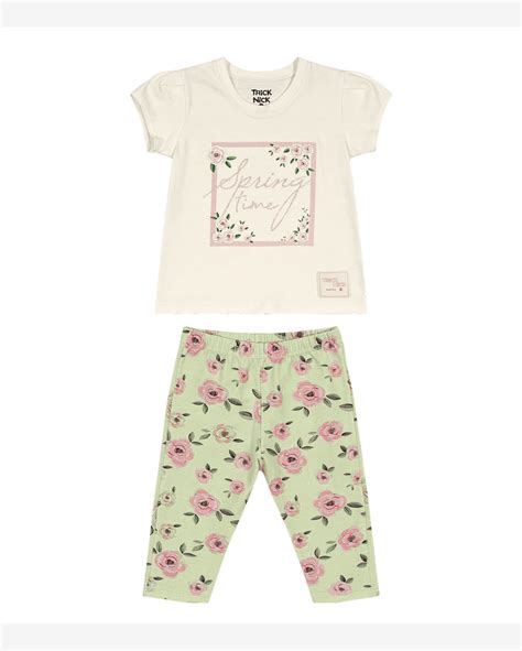 Riachuelo Conjunto Infantil Feminino Spring Time Trick Nick Verde