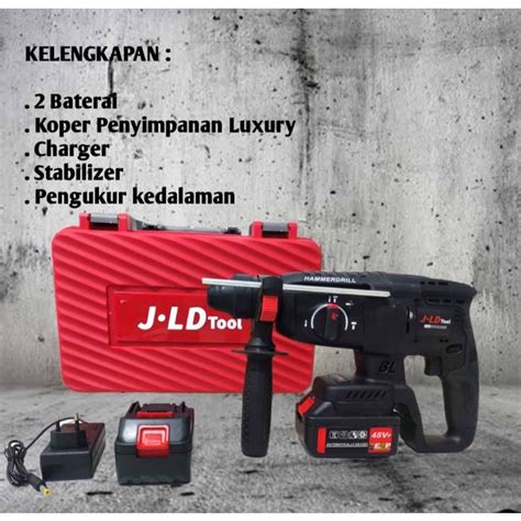 Jual Mesin Bor Bobok Beton JLD Cordless Hammer Drill Impact Baterai