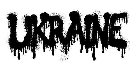 Premium Vector Ukraine Word Typography Graffiti Art Black Spray Paint