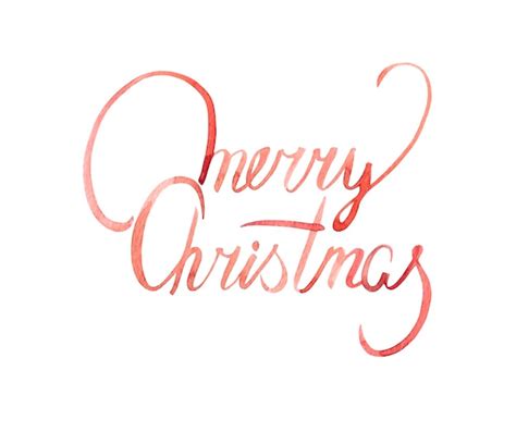 Premium Photo | Hand drawn watercolor lettering for christmas theme