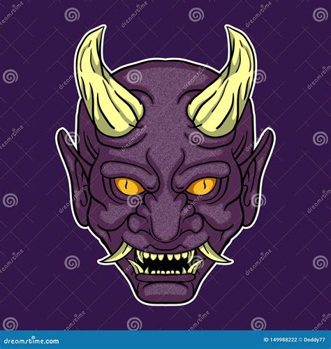 Big Horn Oni Head Logo Vector Stock Vector Illustration Of Demon