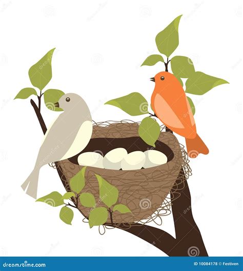 Birds Nest Stock Vector Illustration Of Spring Pattern 10084178
