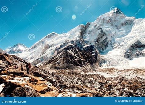 Epic Khumbu Glacier On The Way To Everest Base Camp In Himalaya