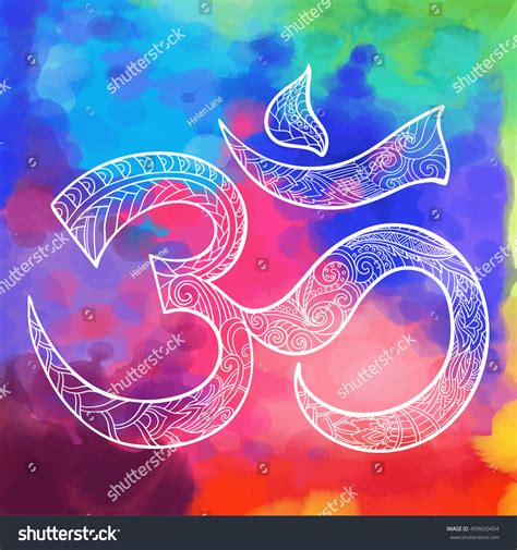 Hand Drawn Ohm Symbol Indian Diwali Stock Vector Royalty Free