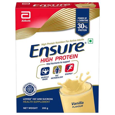 Buy Ensure High Protein Nutrition Powder Vanilla Flavour 200 Gm