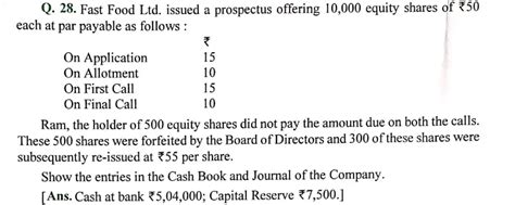 Dk Goel Solutions Q 28 Chapter 6 Issue Of Shares Class 12 Cbse 2023 24