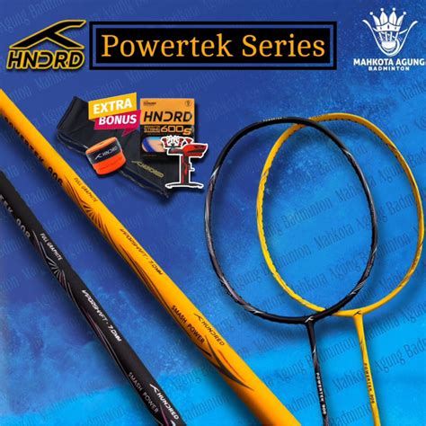 Jual Raket Badminton Hundred Powertek Series Original Lengkap Bonus