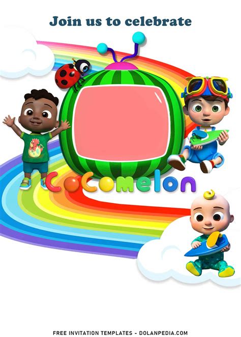 7 Lovable Rainbow Cocomelon Birthday Invitation Templates Dolanpedia