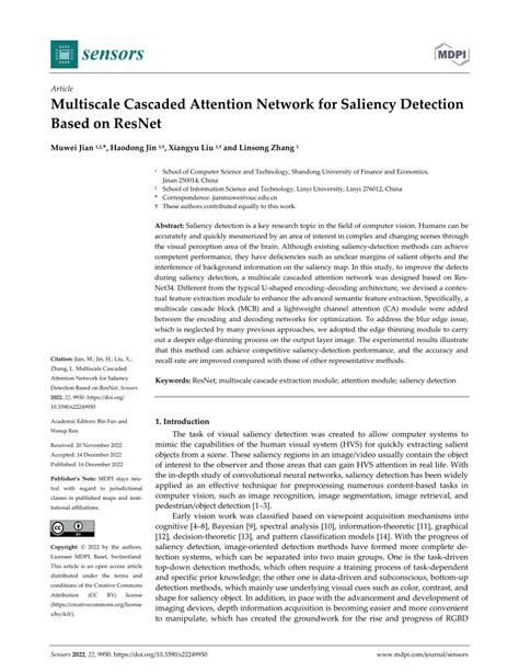 Pdf Multiscale Cascaded Attention Network For Saliency Detection