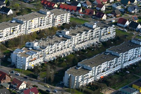 Brandenburg An Der Havel Von Oben Plattenbau Hochhaus Wohnsiedlung