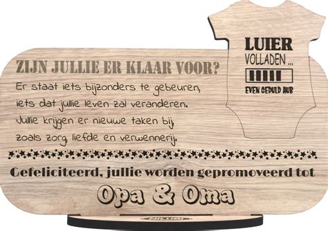 Opa En Oma Worden Houten Wenskaart Kaart Van Hout Jullie Worden