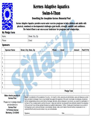 Fillable Online Swim A Thon Pledge Sheet V2 Doc Fax Email Print PdfFiller