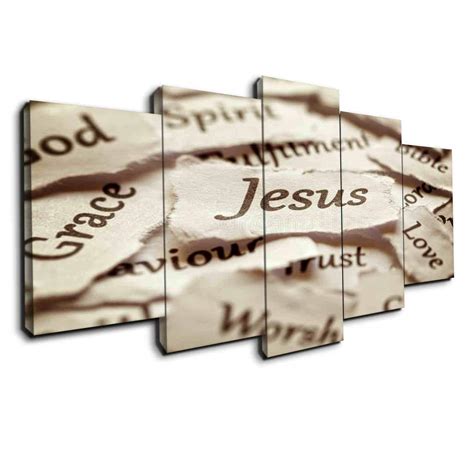 Jesus Name The Highest – Abstract 5 Panel Canvas Art Wall Decor ...