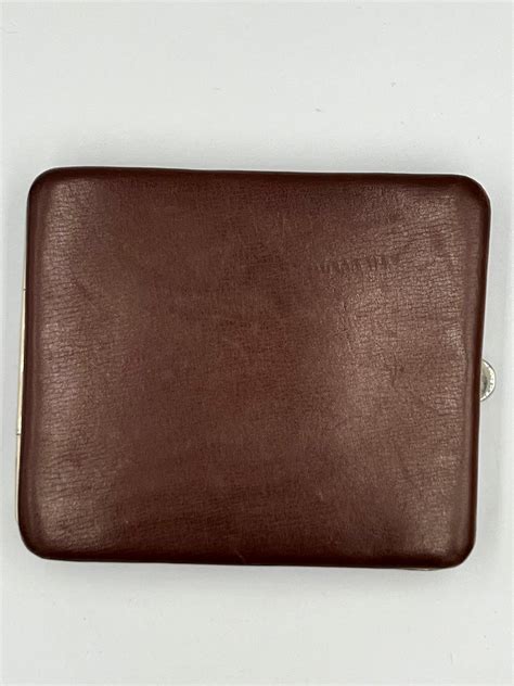 Vintage Brown Leather Bifold Checkbook Wallet With Silver Trim Etsy