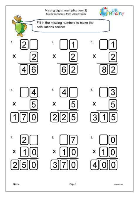 Missing Multiplication Worksheets Printable Word Searches