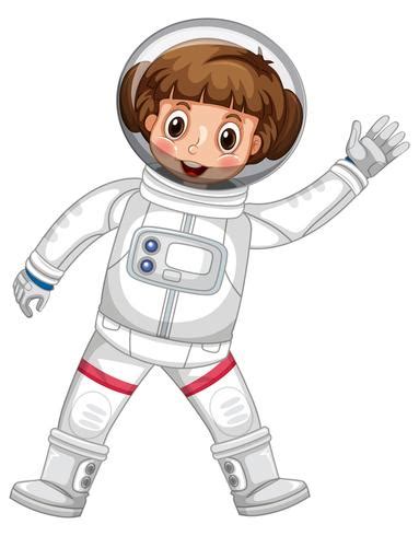 Girl in astronaut outfit waving hand 418962 Vector Art at Vecteezy