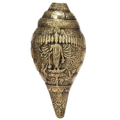 Brass Lord Vishu Shankh Conch Wall Hanging Sculpture Statue Idol Figurine 10 Ebay