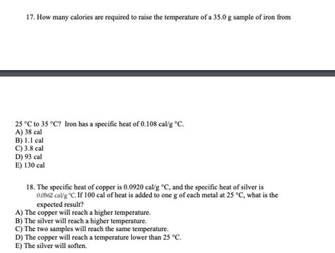 Solved How Many Calories Are Required To Raise The Chegg