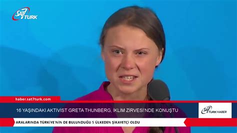 Greta Thunberg Klim Zirvesinde Konu Tu Youtube