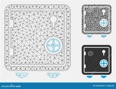 Sicherer Vektor Mesh Network Model Und Dreieck Mosaik Ikone Vektor