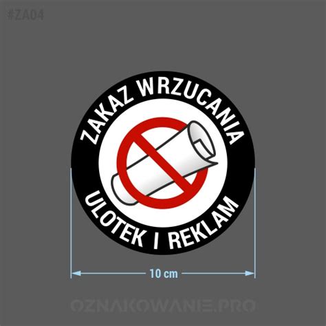 Zakaz Wrzucania Ulotek I Reklam Oznakowanie Pro