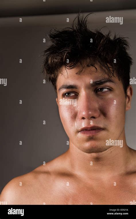 Young Man Crying Tears Close Up Hi Res Stock Photography And Images Alamy