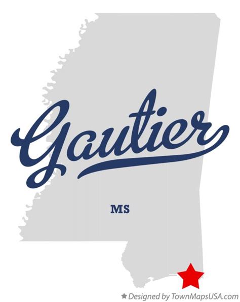 Map of Gautier, MS, Mississippi